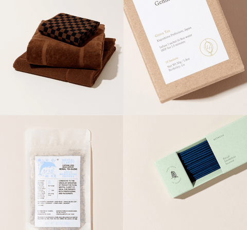 Baina towels, tea and bodha incense from Covet and Lou